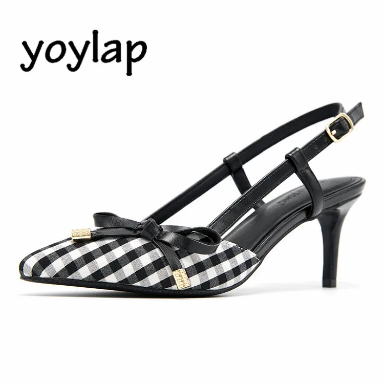 black and white checkered pumps