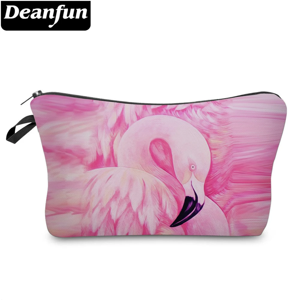 

Deanfun Pink Flamingo Cosmetic Bags 3D Printed Polyester Cute for Girls Makeup Organizer 51291