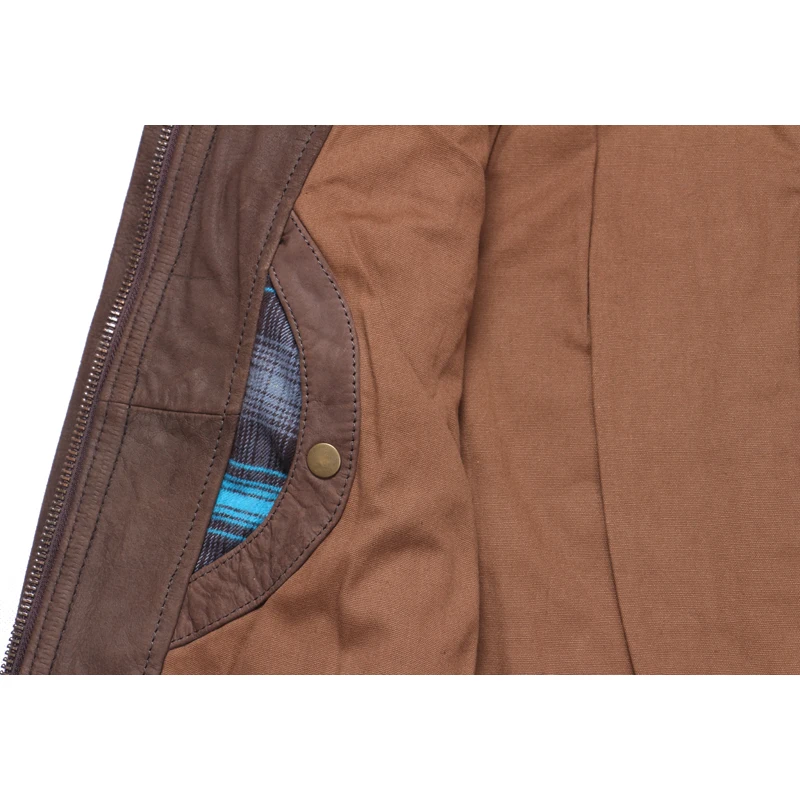 De Manteau Vestes D'hiver Hommes Marque 161 Maplesteed Foncé Véritable Vachette Cuir Peau Veste En Bomber Brun 0YC1q4