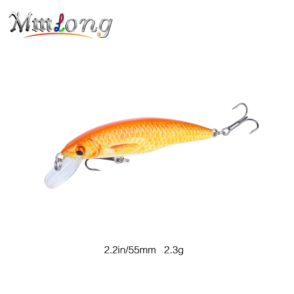 

Mmlong 2.2" Mini Minnow Fish Wobbler Swimbait MH12A 2.3g Bionic Hard Fishing Crank Bait 5 Color Fishing Lure Crankbait Tackle