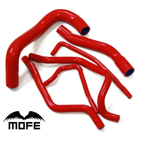 

Mofe 6pcs Red Silicone Heater Hose Kit Coolant Radiator Pipe For Lancer 1.6 01-07 MT