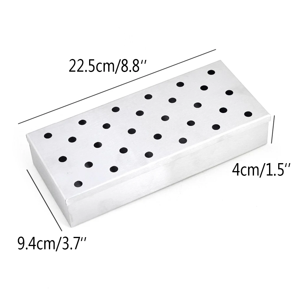 BBQ Smoke Apple Wood Chips Cooking Chunks Cold Smoking Generator Stainless Steel BBQ Smoker Box Wood Grill Bacon Meat Burn Tool