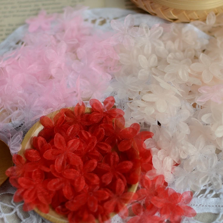 

3 color into perspective gauze crushed flower hair accessories