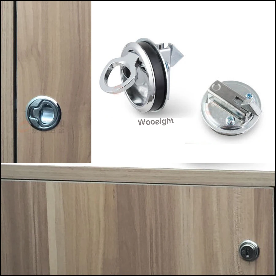 Marine Round Slam Hatch Latch Flush Pull Latch Zinc Alloy Chrome Finished Lift Handle Deck For RV Marine Boat Hardware (5)