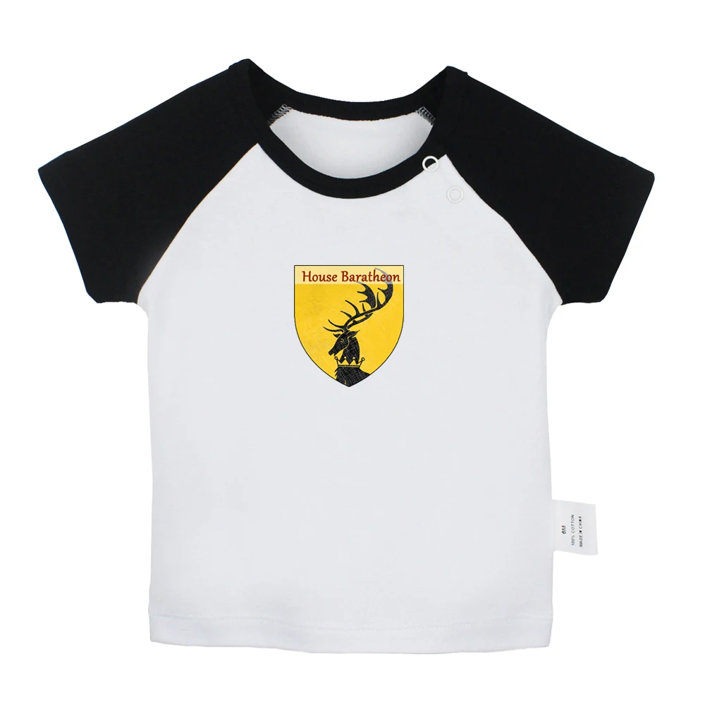 Bucks Game of Thrones, дом Баратеонов шторма, наш конец, это яростная футболка для новорожденных, футболки с короткими рукавами для малышей - Цвет: ifBabyYCB2151D