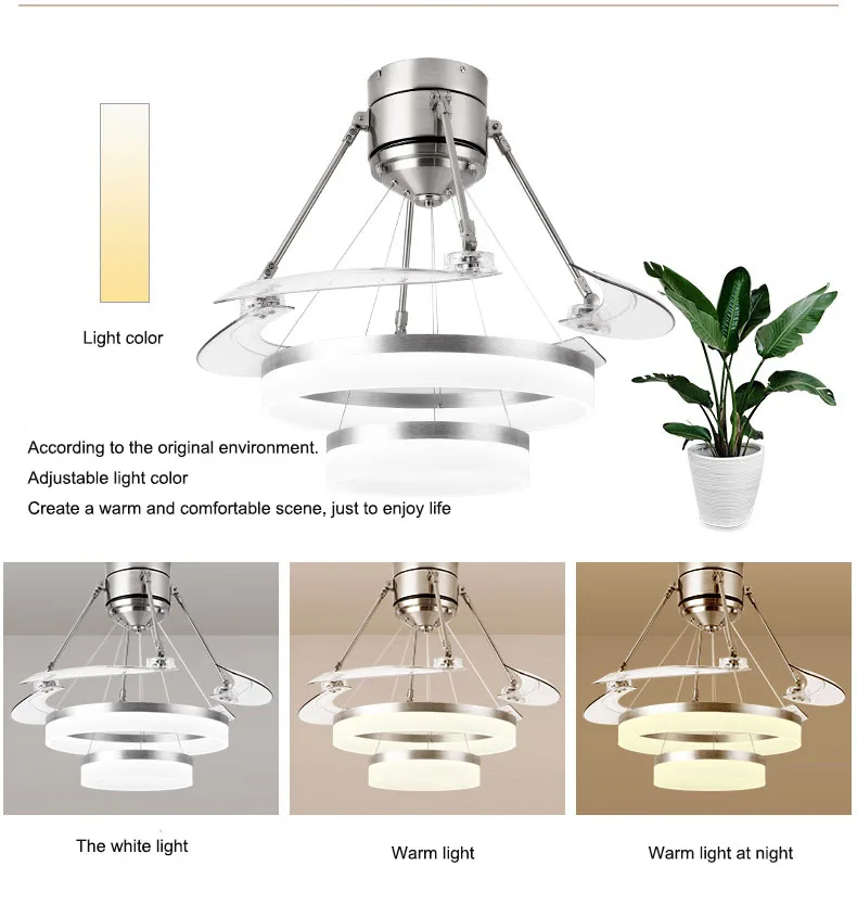 Современный Креативный простой светодиодный потолочный вентилятор свет Невидимый вентилятор свет гостиная столовая спальня домашний свет