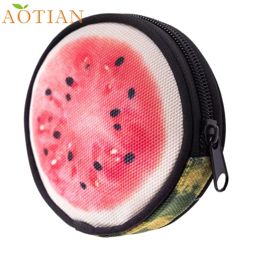

AOTIAN Circular Printing Coins Change Purse Clutch zipper Zero Wallet Key Bags a21  Drop Shipping Wholesale