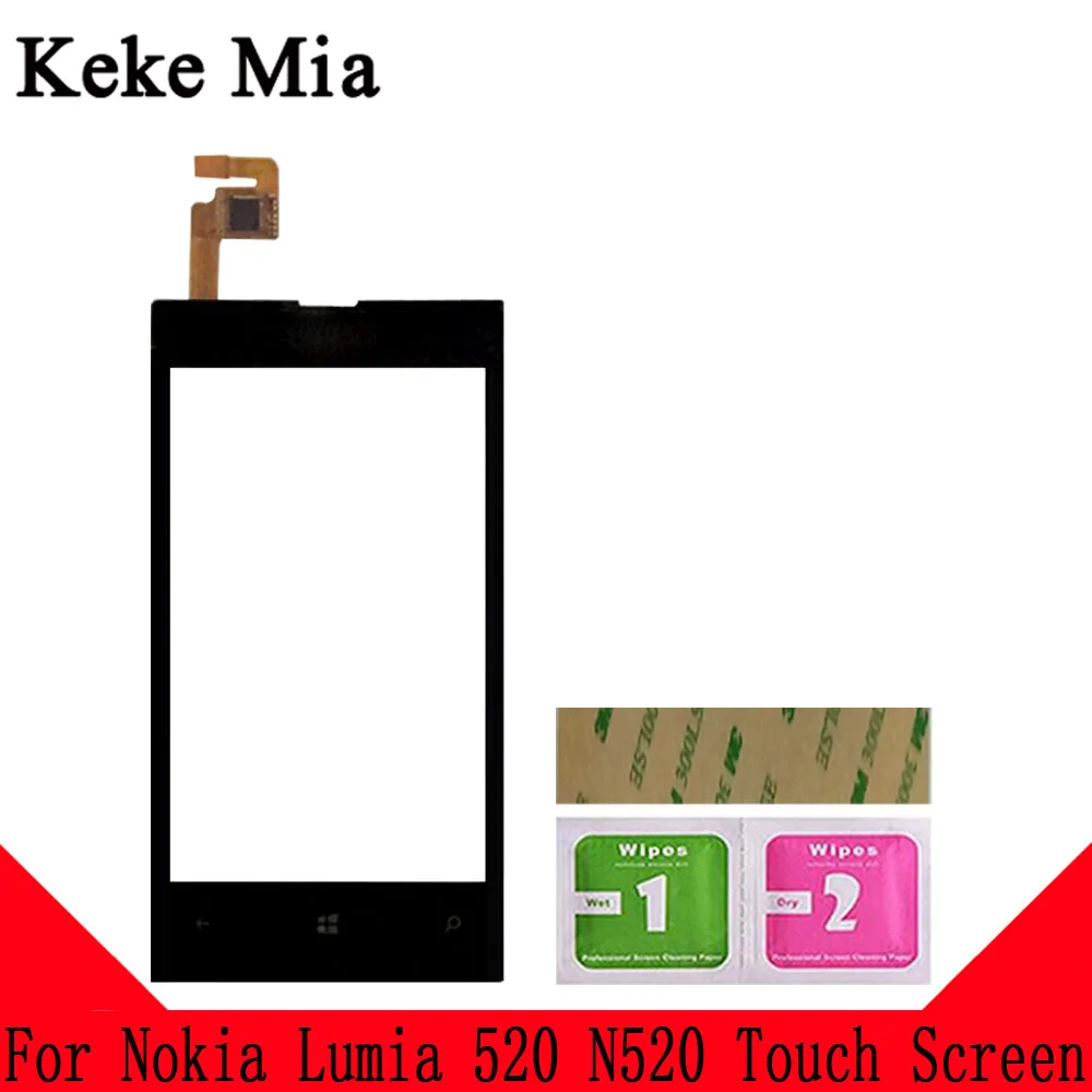 Keke Миа 4," сенсорный экран для Nokia Lumia 520 N520 сенсорный экран дигитайзер Панель переднее стекло объектив сенсор инструменты клей+ салфетки