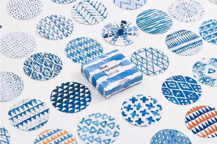

Blue impression diy decorative stationary stickers(1pack=45pieces)