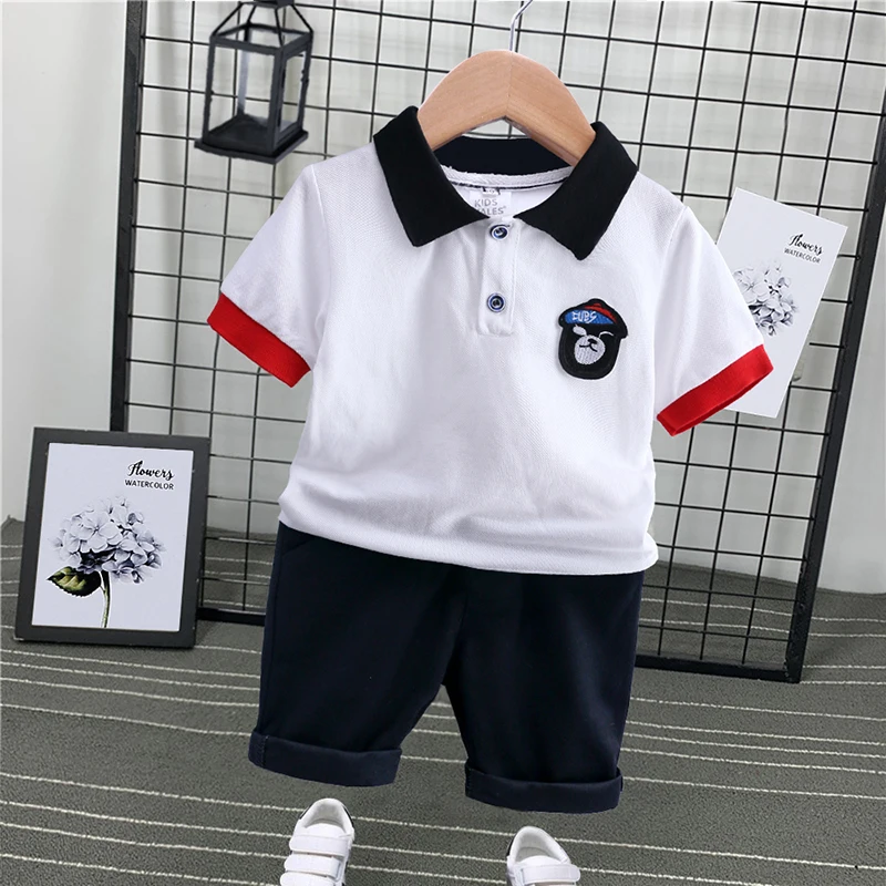 

Summer Boy Newborn Clothes Casual Baby Clothes For Boys Solid Tshirt Baby Set Clothing ST429