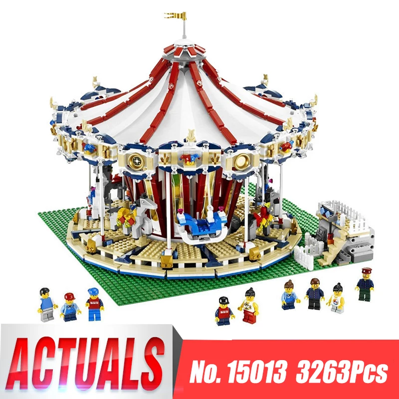 

Lepin 15013 City Sreet Set Carousel Model Building Kits Blocks Compatible legoing 10196 Funny Children Educational lovely Toys