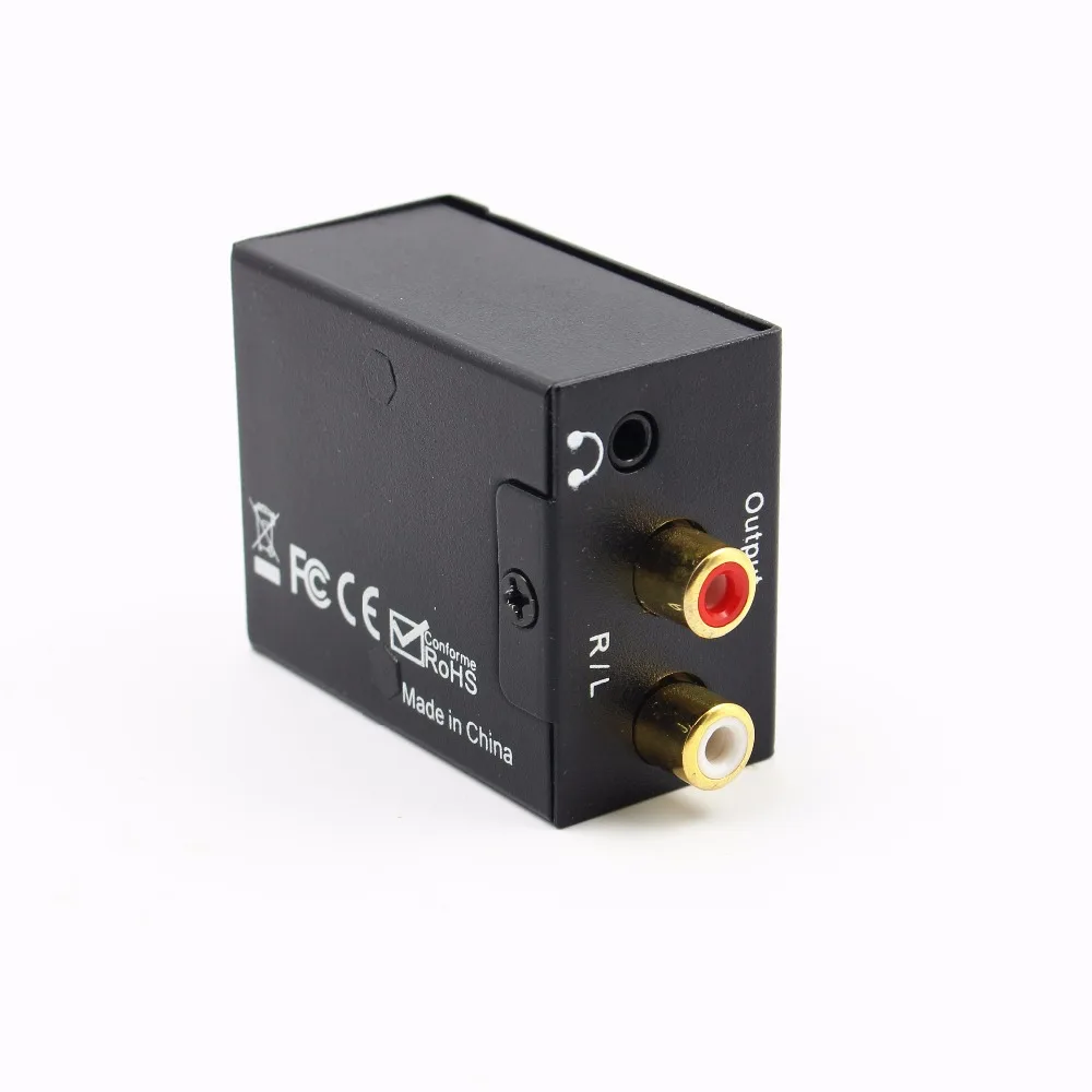 3.5mm Jack 2 RCA Digital to Analog Audio Converter Amplifier Decoder Optical Fiber Coaxial Signal to Analog Stereo Audio Adapter