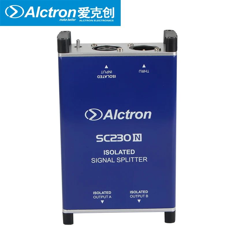 

Alctron SC230N Professional DI Box microphone splitter split a male microphone XLR input to 2 XLR output