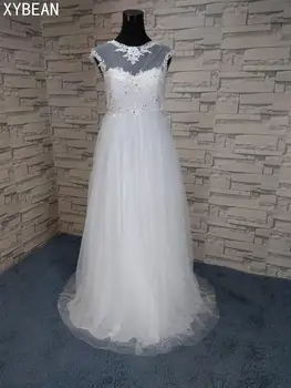 

Free Shipping ! Cheap Price ! Good Quality ! 2018 New Arrival Appliques Floor Length Wedding Dresses