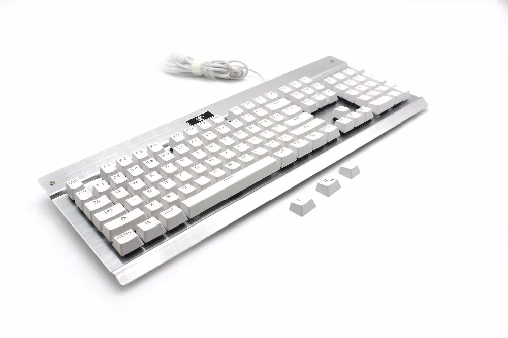 ABS белый двойной снимок 104 прозрачный с подсветкой колпачки для ключей OEM профиль топ-печать для MX механическая клавиатура