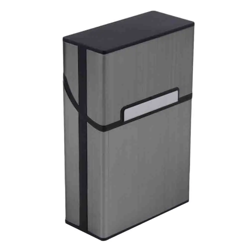 1 шт. Алюминиевый металлический портсигар зажигалка алюминиевый портсигар коробка контейнер для хранения табака - Цвет: gray
