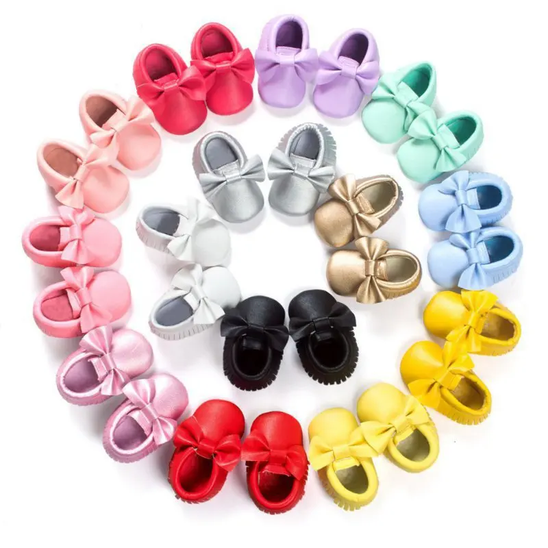 Стильный Ленточки детские мокасины для новорожденных младенцев обувь мягкая подошва для младенцев из кожи пу; SL01