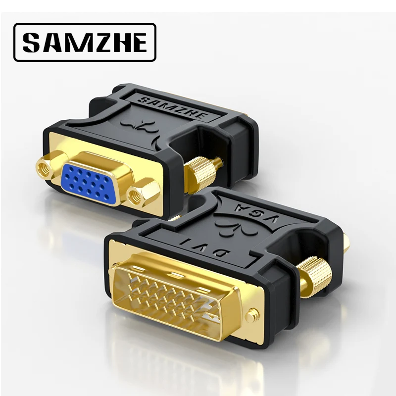 

SAMZHE 24+5 DVI-I Male to VGA Female Adapter Video Converter HDTV LCD Moniator Adapter DVI to VGA