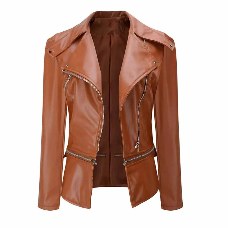 

2017 Winter Style Women PU Jacket Coat Slim Faux PU Leather Basic Outwear Coats Casual Ladies Casaco Plus Size Overcoat WDC461