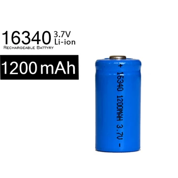 

100Pcs/Lot BLUE Neutral CR 123A Rechargeable 16340 3.7v Battery 1200mAh Li-ion Batteries For Flashlight LaserPen