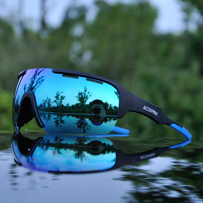 Спортивные поляризационные очки для велоспорта, очки для горного велосипеда, велосипедные очки с 4 линзами, велосипедные очки с защитой от уф400 лучей - Цвет: PO6