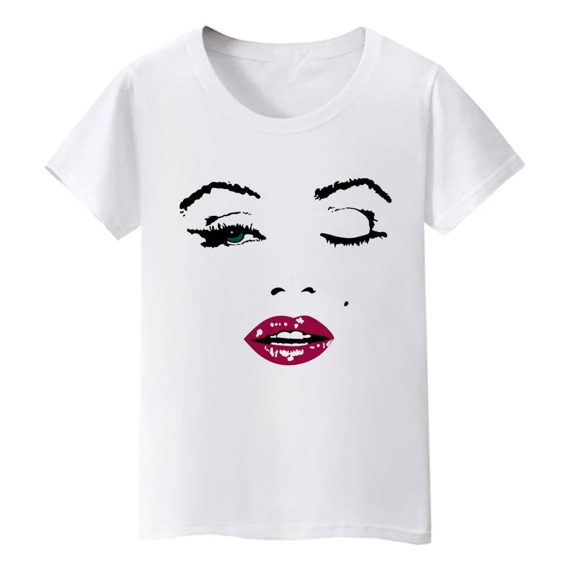 

Marilyn Monroe T-shirt women originality tops personlity cool shirt Good quality brand clothes hot sale tees Dropshipping