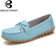BONJOMARISA/ г.; женская обувь из спилка; женские лоферы с бантом; балетки на плоской подошве с круглым носком; удобные мокасины без застежки