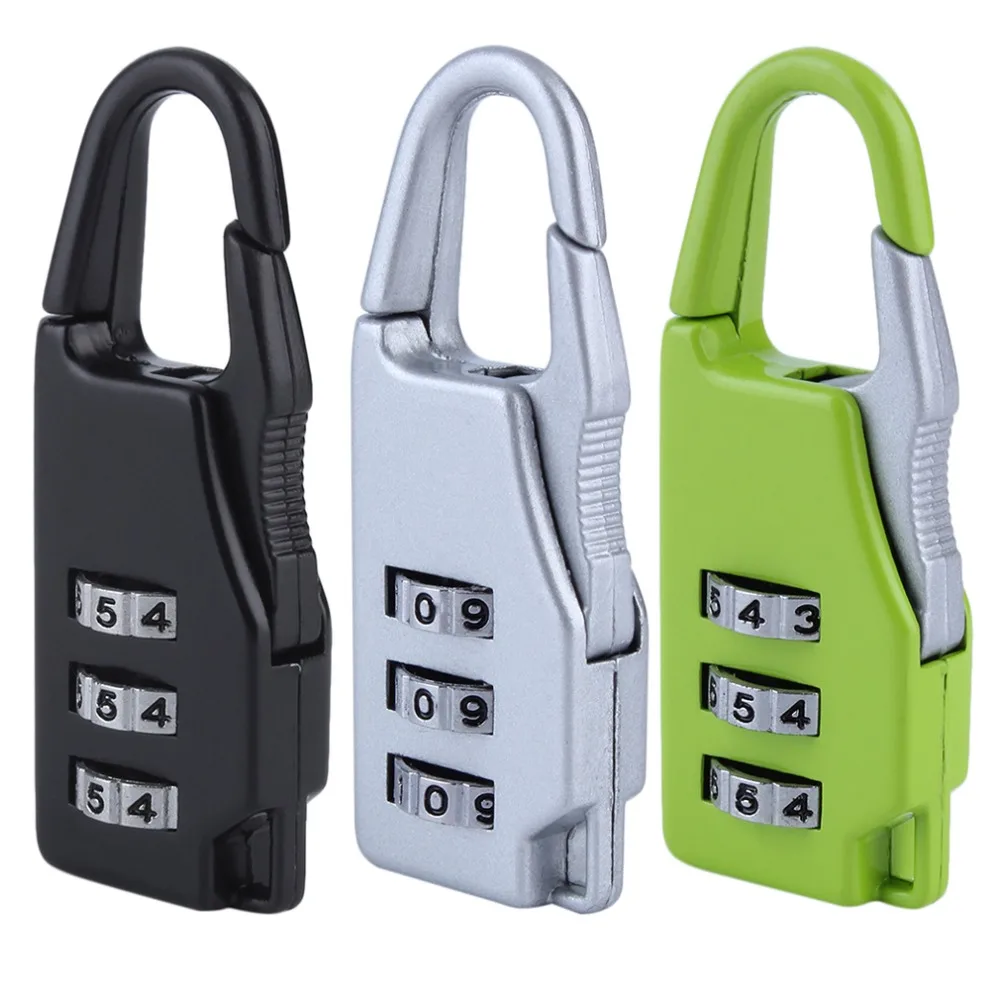 1pcs Security 3 Combination Travel Suitcase Luggage Bag Code Lock Zipper Padlock Jewelry Boxes