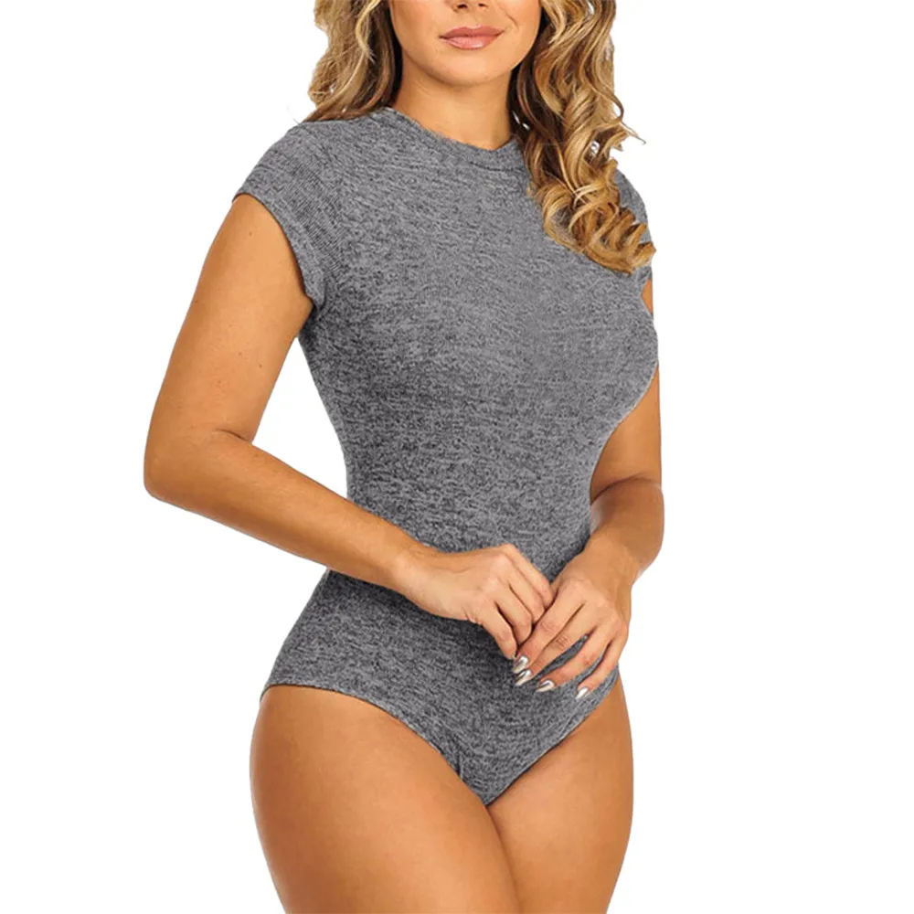 

FREE OSTRICH Fashion Women Short Sleeve Bandage Open Back Round Neck Sexy Tight Pajamas Comfortable Sports Beach Casual Jumpsuit