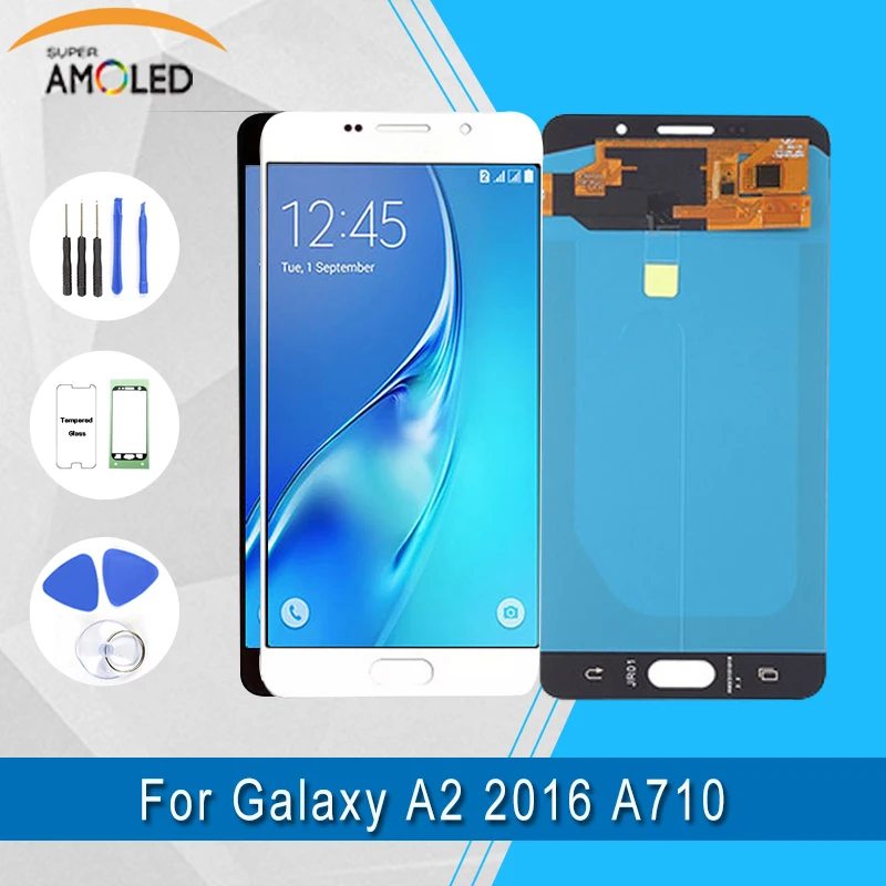 

Amoled For Samsung Galaxy A7 2016 A710 A710F A710M AMOLED Phone LCD Display Touch Screen Digitizer Assembly 100% Tested