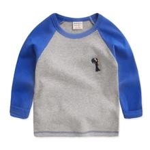 2-6T 4 Colors Autumn Baby Chilren T-shirts for Boys Girls Long Sleeve Dinosaur T-shirt Children Clothes Clothing Tees Blue Green