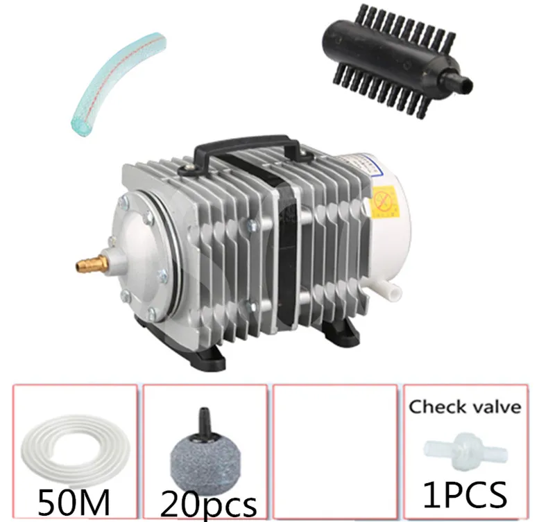SUNSUSN ACO018 A SET 385 Вт 450л/мин для аквариума электромагнитный воздушный насос для аквариума кислородный воздушный насос гидропонный Пруд воздушный компрессор насос - Цвет: SUNSUSN ACO018 A SET