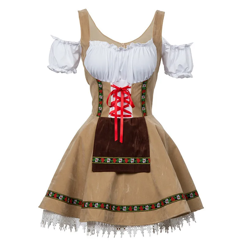 S-4XL, хит, Костюм Октоберфест для взрослых женщин, пивная девушка, девка, Германия, баварский дирндль, короткий рукав, нарядное платье