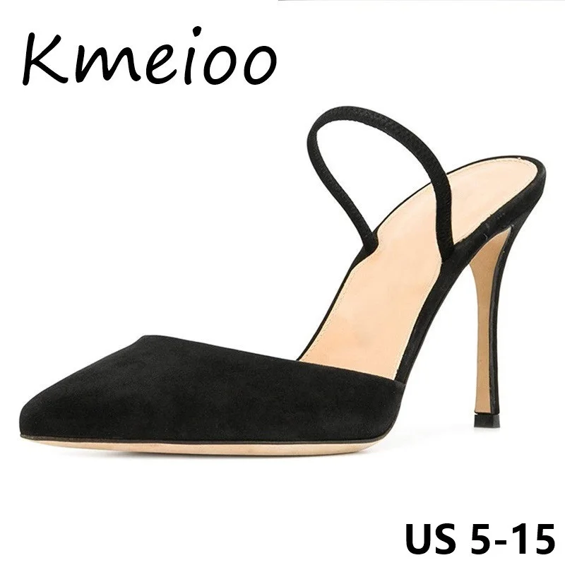 

Kmeioo Woman Shoes US Size 5-15 Pointed Toe High Heels Shoes Women Sandals Slip on Mules Dress Casual Shoes Women Summer Sandal
