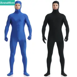 ZentaiHero новая вторая кожа, облегающая одежда, костюм зентай из лайкры, голубое гимнастическое трико из спандекса, мужские костюмы для