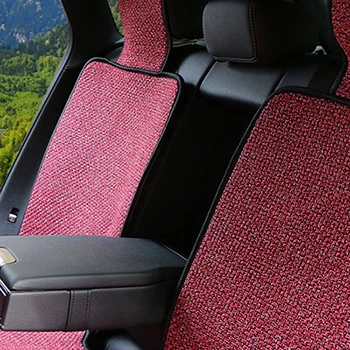Искусственная льняная Автомобильная подушка для сиденья подходит для большинства автомобилей, грузовиков, внедорожников или фургонов/2 шт., чехол для передних сидений автомобиля или 1 комплект, чехол для задних сидений - Название цвета: Back seat Red