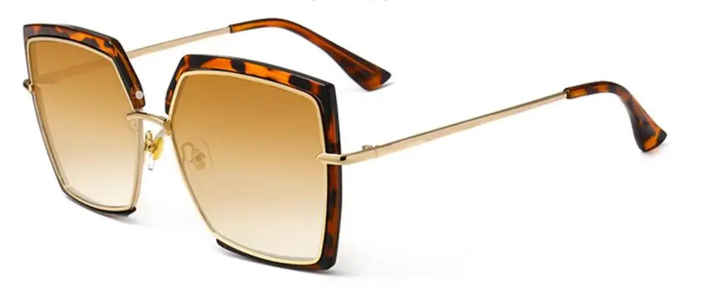Металлические Квадратные Солнцезащитные очки для женщин Ретро дизайнерские брендовые Роскошные Черепаховые Солнцезащитные очки женские трендовые оттенки для женщин градиентное стекло - Цвет линз: C4 tea lens