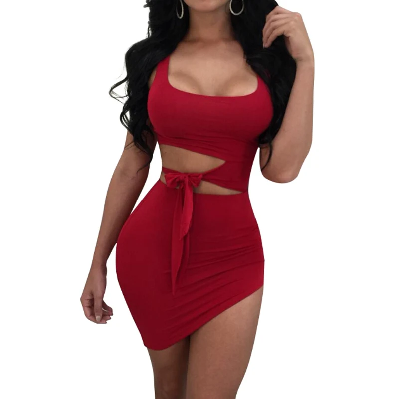 

2018 Sexy Women Bandage Cut Out Mesh Sheer Bodycon Sleeveless Pencil Evening Clubwear Party Mini Dress