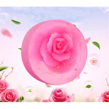 Уход за лицом Ручной Работы Розовое Мыло пополнение отбеливание золотой цветок моющее средство Глубокая чистка Ванна Душ натуральное мыло ручной работы розы