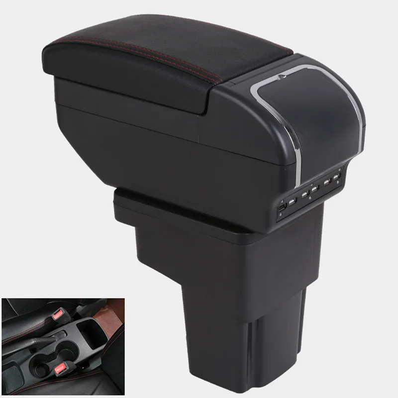 Car Armrest Box With USB Port Case For Hyundai Solaris Verna 2010 2016