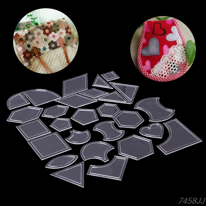 

27Pcs/Set Mixed Handmade Quilt Templates DIY Tools Patchwork Quilter Quilting Supply G03 Drop ship