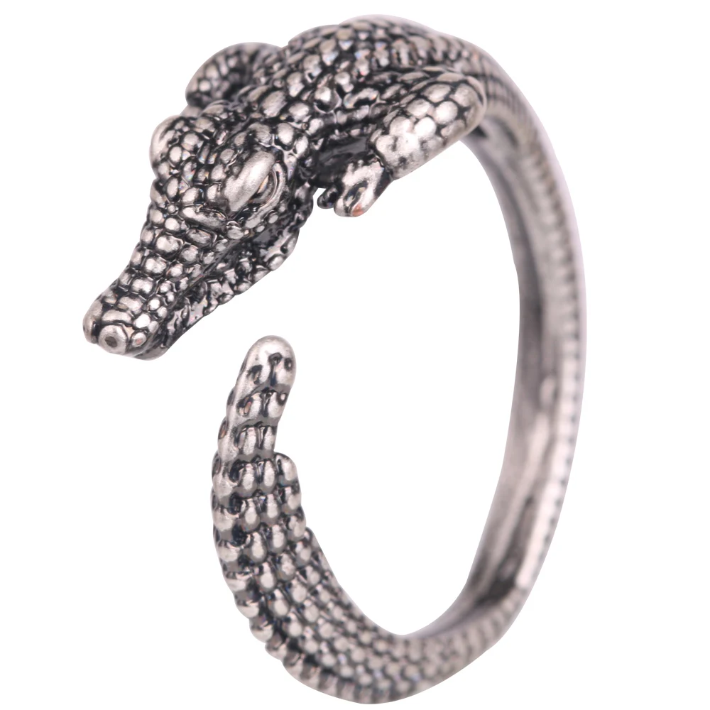 QIAMNI Cute Animal Cat Wolf Lion Rabbit Horse Dog Elephant Crocodile Fox Dinosaur Ring Women Men Birthday Jewelry Pet Lover Gift
