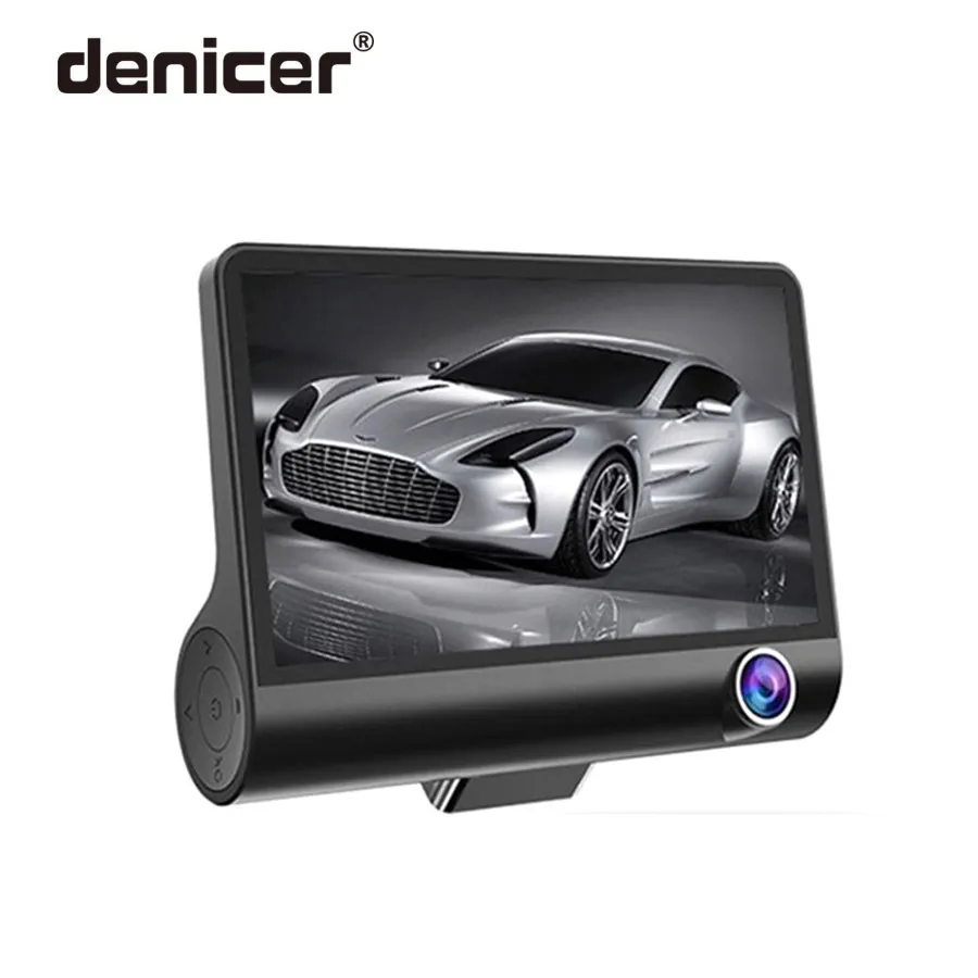  New 3 Cameras Car DVR 4 inch IPS Dash Cam three-way high-speed Full HD 1080P Driving DVRs Dual Lens