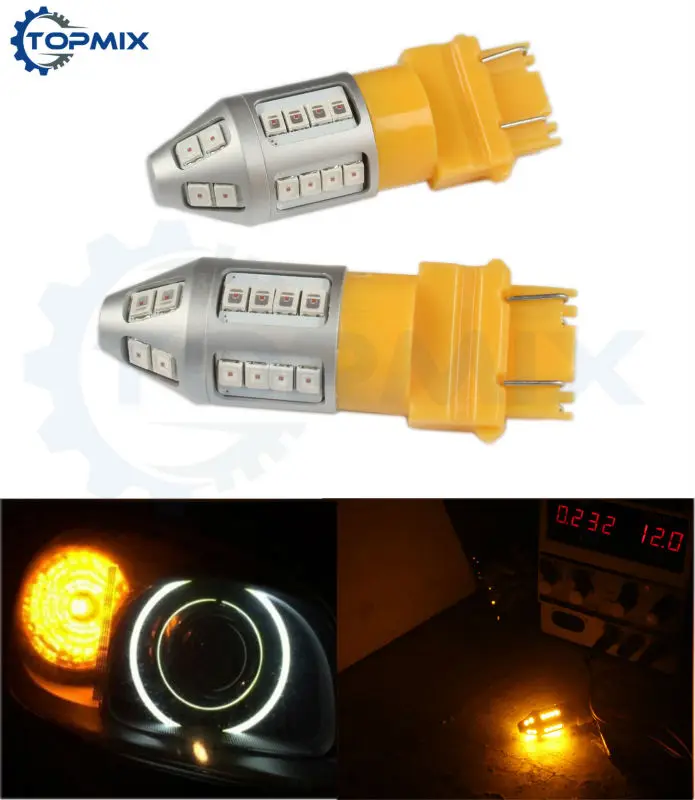 3157-ZD-30LED2835-Y Car LED Turn signal Light Yellow 4