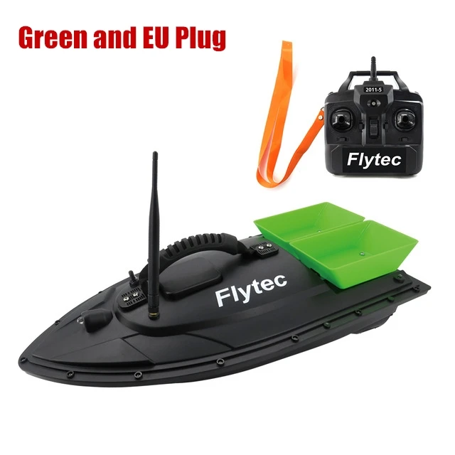 Flytec 2011-5 рыболовный инструмент Smart RC приманка лодка игрушка двойной мотор рыболокатор лодка дистанционное управление рыболовная лодка корабль катер - Цвет: Green and EU Plug