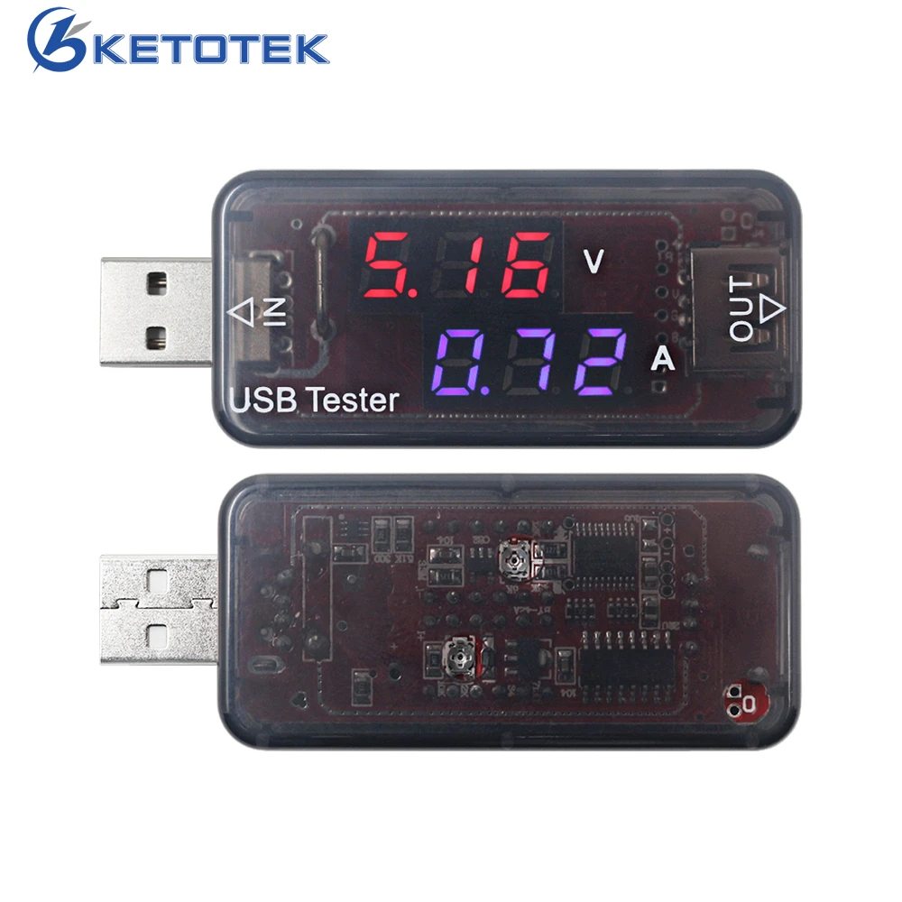 Двойной дисплей USB зарядное устройство Тестер тока напряжения зарядный детектор