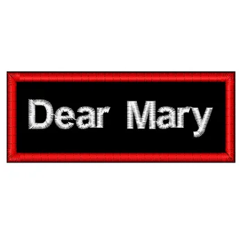 

Iron on applique name embroidery design customized black patch
