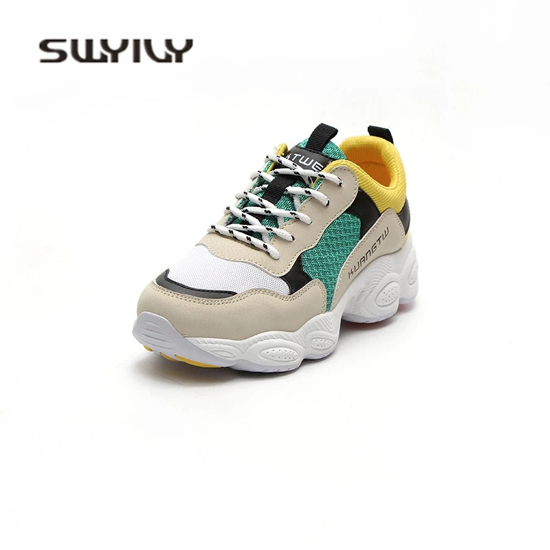 SWYIVY Womans Sneakers White 2018 Spring Platform Casual Shoes For Woman 40 Plus Size Women Sneakers Female Leisure Footwear
