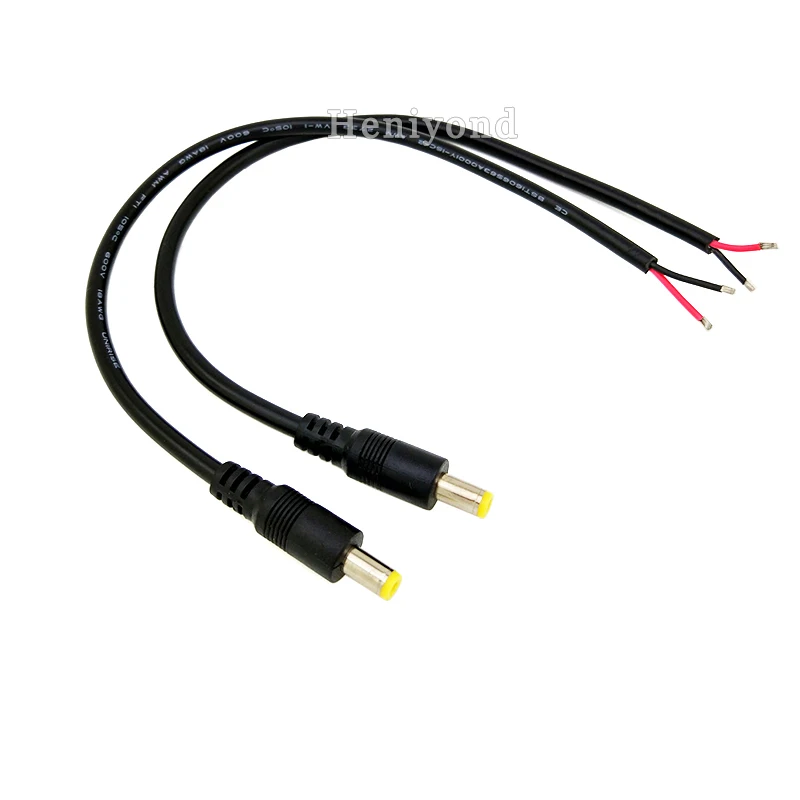 High quality 18AWG 5PCS DC Jack 5.5x2.1mm plug power supply cord male Extension Cable /DC male for led strip or cctv camera