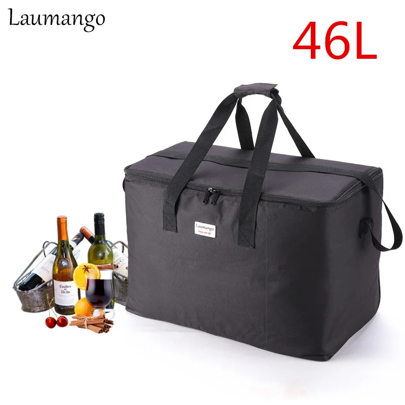 

Laumango Extra Large capacity Cooler Bags Thermal Insulated Bento Box Water Food Fruit Storage picnic bag cooler bolsa termica